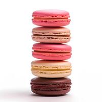 set of macarons white background photo