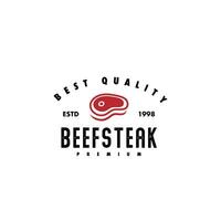 Vintage Beef Steak House or Butcher Shop Typography Label, Emblem, Logo Template. Set Signature. Isolated. vector