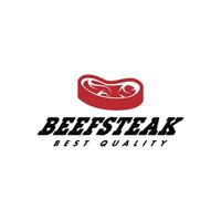 Vintage Beef Steak House or Butcher Shop Typography Label, Emblem, Logo Template. Set Signature. Isolated. vector