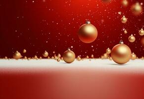 Ai generative Christmas background with negative space realistic image ultra hd high design very detailed photo