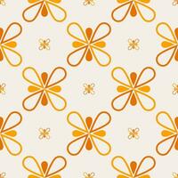 Colorful geometric floral pattern. Geometric colorful floral shape seamless pattern retro style. Floral geometric pattern use for fabric, textile, home decoration elements, upholstery, wrapping vector