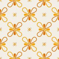 Colorful geometric floral pattern. Geometric colorful floral shape seamless pattern retro style. Floral geometric pattern use for fabric, textile, home decoration elements, upholstery, wrapping vector