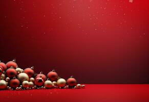 Ai generative Christmas background with negative space realistic image ultra hd high design very detailed photo