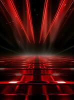 Ai generative Backdrop With Illumination Of Red Spotlights For Flyers realistic image ultra hd high design photo