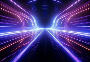 Ai Generative Neon illuminated futuristic backdrop realistic image, ultra hd, high design very detailed photo