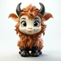 3d cartoon cute anoa ai photo