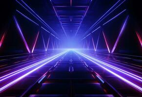 Ai Generative Neon illuminated futuristic backdrop realistic image, ultra hd, high design very detailed photo