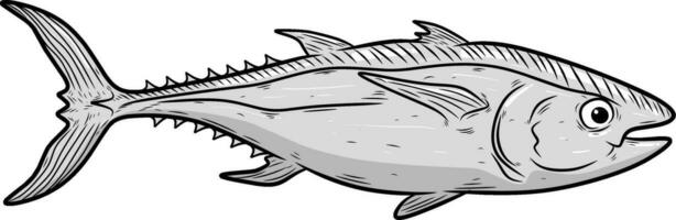 sketch of fish isolated on white vector