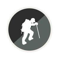 Hiker icon, is a vector illustration, very simple and minimalistic. With this Hiker icon you can use it for various needs. Whether for promotional needs or visual design purposes