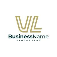 Letter VL logo design vector. Luxury VL logo design template concept vector