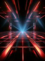Ai generative Backdrop With Illumination Of Red Spotlights For Flyers realistic image ultra hd high design photo