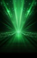 Ai generative Backdrop With Illumination Of green Spotlights For Flyers realistic image, ultra hd, high design very detailed photo