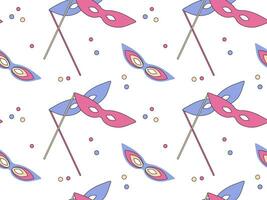 seamless pattern of masks. Masquerade,carnival, Confetti vector