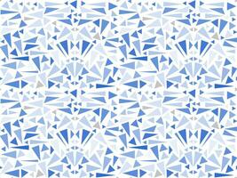 seamless pattern in multicolored blue triangles. Pieces of glass, mosaic, ice vector