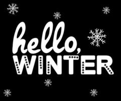 lettering hello winter vector