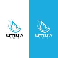 Butterfly Logo, Animal Design With Beautiful Wing Symbol Template vector