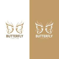 Butterfly Logo, Animal Design With Beautiful Wing Symbol Template vector