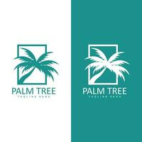 Coconut Tree Logo, Palm Tree Sunset Beach Vector, Elegant Minimalist Simple Design, Symbol Template Icon vector