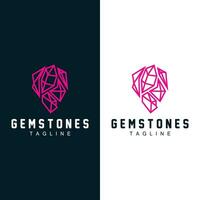 Gemstone Logo Stone Jewelry Vector Template Premium