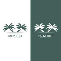 Coconut Tree Logo, Palm Tree Sunset Beach Vector, Elegant Minimalist Simple Design, Symbol Template Icon vector