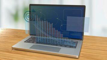 The chart on notebook for Business concept 3d rendering photo