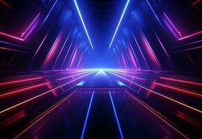 Ai Generative Neon illuminated futuristic backdrop realistic image, ultra hd, high design very detailed photo