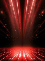 Ai generative Backdrop With Illumination Of Red Spotlights For Flyers realistic image ultra hd high design photo
