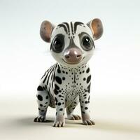 3d cartoon cute tapir ai photo