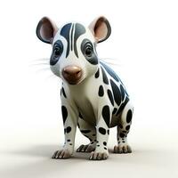 3d cartoon cute tapir ai photo