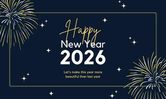 happy new year 2026 cover with modern geometric abstract background in retro style. happy new year greeting card banner design. vector