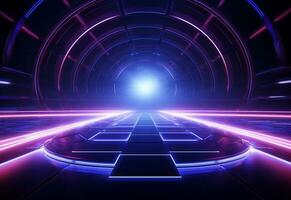 Ai Generative Neon illuminated futuristic backdrop realistic image, ultra hd, high design very detailed photo