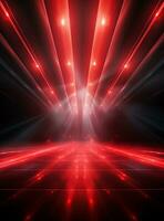 Ai generative Backdrop With Illumination Of Red Spotlights For Flyers realistic image ultra hd high design photo