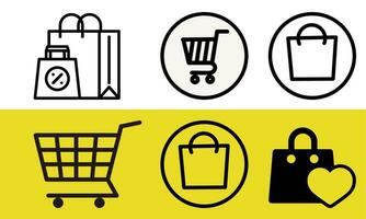 Trolley icons for shopping websites or landing page vector