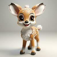 3d cartoon cute deer ai photo