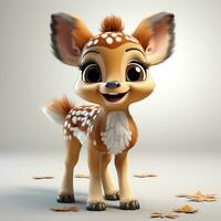 3d cartoon cute deer ai photo