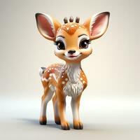 3d cartoon cute deer ai photo