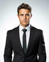 Ai generative Business man in a suit white transparent background photo