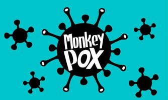 Monkeypox virus banner virus outbreak pandemic design with microscopic view background. Vector illustration