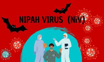 nipah virus infection is a newly emerging zoonosis that causes severe disease in both animals and humans. Vector illustration