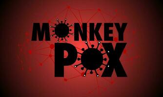 Monkeypox virus banner virus outbreak pandemic design with microscopic view background. Vector illustration