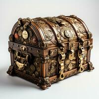 Realistic pirate treasure chest ai photo