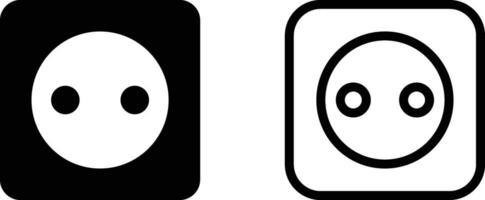 electric socket icon set in two styles . Power socket icon set vector