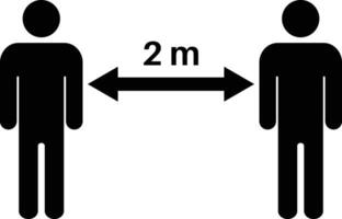 Social distancing icon . Keep Your Distance of 2 meters . Vector illustration