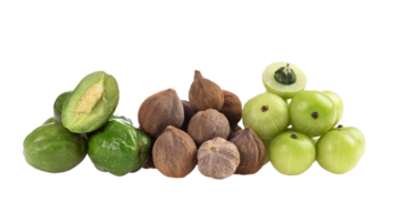 Amla, Baheda, Haritaki png transparent background