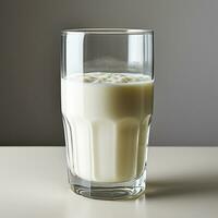 A glass of fresh pure white milk ai photo