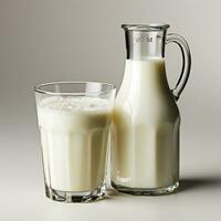 A glass of fresh pure white milk ai photo