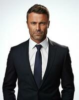 Ai generative Business man in a suit white transparent background photo