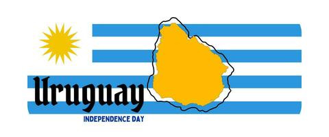 Uruguay national day banner for independence day anniversary. Flag of Uruguay and modern geometric retro abstract design vector