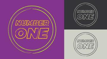 Number 1 logo camouflaged in the word one vector