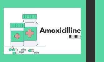 Amoxicillin generic drug name. It is an antibiotic used to treat middle ear infection, strep throat, pneumonia, skin infections, and urinary tract infections vector